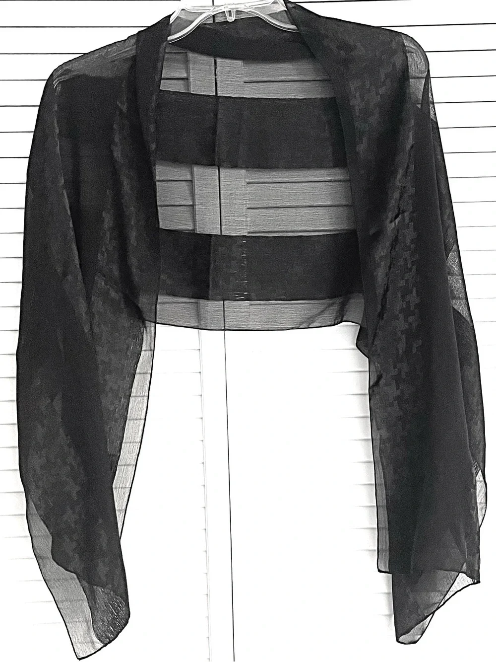 Silk Houndstooth w/ Sheer Panels Scarf!